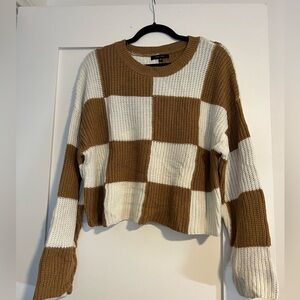 Love tree - Checkered Brown/White Sweater